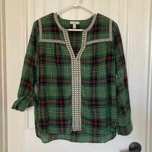 J. Crew Plaid Top